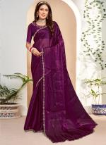 Jimmy Choo Wine Party Wear Hand Work Saree